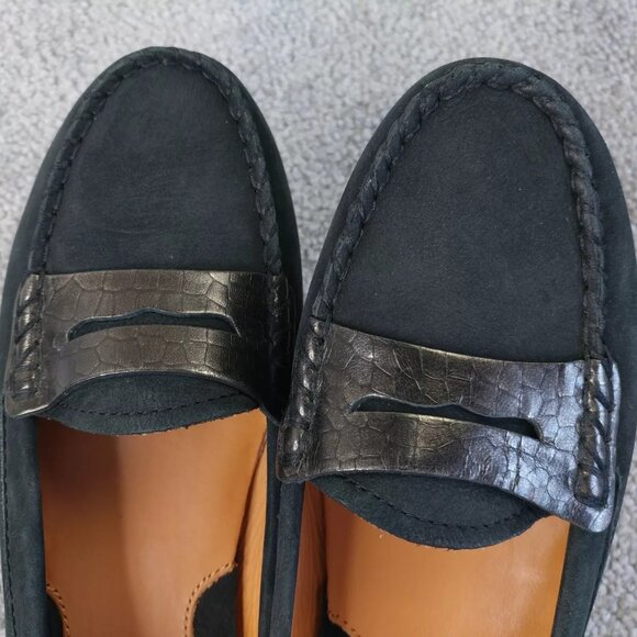 Geox Respira Womens Size 36.5 EU Comfort Shoes Black Suede Slip On Loafers - Picture 6 of 9